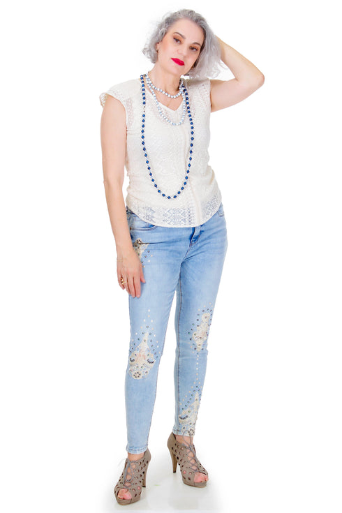 Bluza dantela bej  Liza Panait Liza Panait Online Boutique